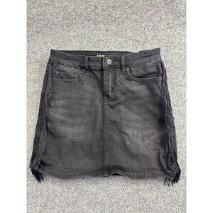 Idyllwind Skirt‎ Womens XS Black Denim Fringe Western Mini Miranda Lambert
